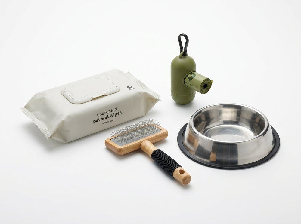 Productos para mascotas: toallitas y bolsas para desechos